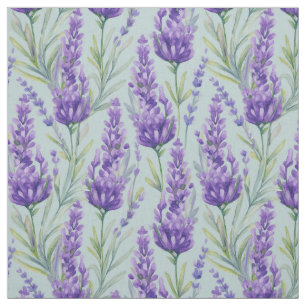 Tissu Fleurs de lavande à aquarelle de style français
