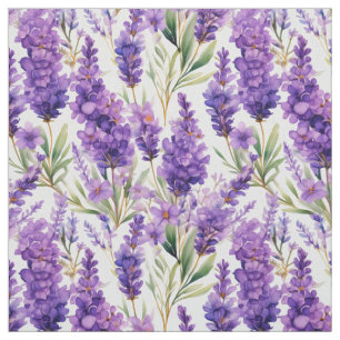 Tissu Fleurs de lavande à aquarelle de style français