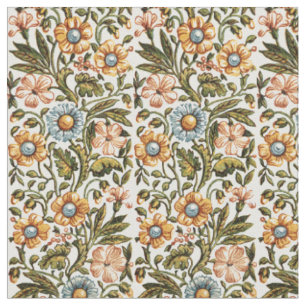 Tissu Fleurs de l'époque victorienne antique Motif Impri