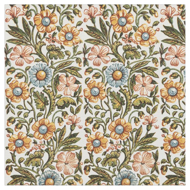 Tissu Fleurs de l'époque victorienne antique Motif Impri (Fermer)