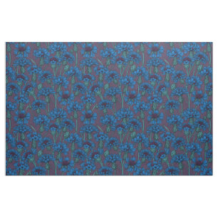 Tissu Fleurs de maïs bleues, fleurs sauvages