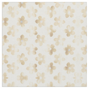 Tissu Fleurs de marguerite en or blanc rétro