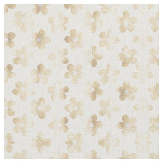 Tissu Fleurs de marguerite en or blanc rétro (Fermer)