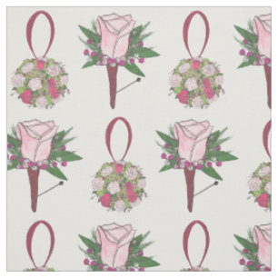 Tissu Fleurs de mariage de mariée Bouquet de rose floral