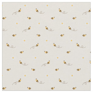 Tissu Fleurs de marmite et abeilles de miel