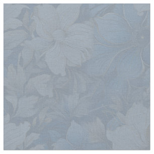 Tissu Fleurs de mélange bleu clair et blanc doux