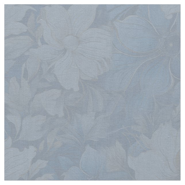 Tissu Fleurs de mélange bleu clair et blanc doux (Fermer)