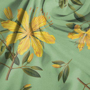 Tissu Fleurs de millepertuis jaune motif