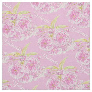 Tissu fleurs de printemps aquarelle floraisons nom rose 