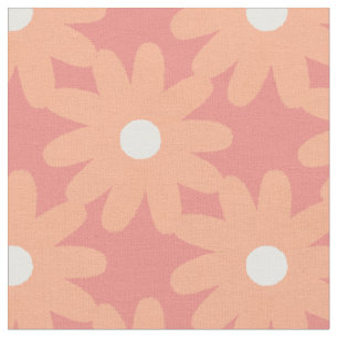 Tissu Fleurs de rayonne Motif floral boueux Apricot rose