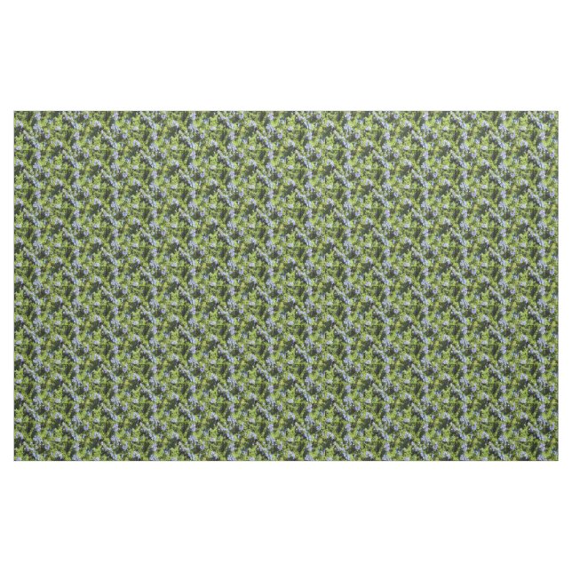Tissu fleurs de romarin sur vert (Yard)