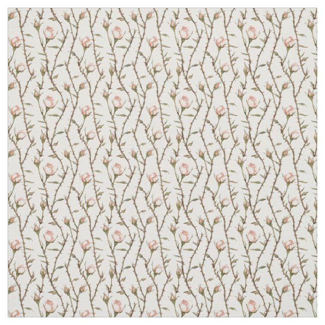 Tissu Fleurs de roses roses romantiques (Échantillon)