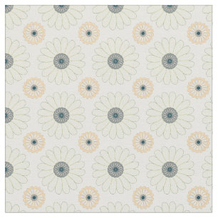 Tissu Fleurs de soleil et marguerite à motif floral tran