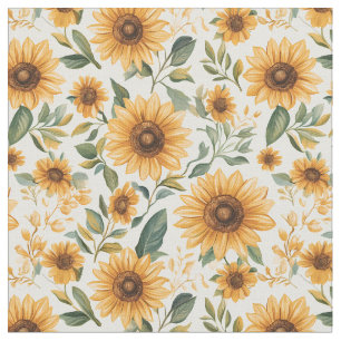 Tissu Fleurs de soleil jaunes florales
