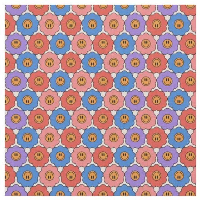 Tissu Fleurs de sourire (Fermer)