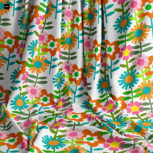 Tissu Fleurs de style des années 1960