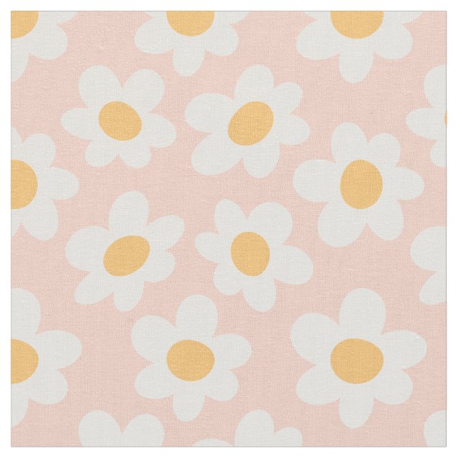 Tissu Fleurs de style rétro sur arrière - plan rose (Fermer)
