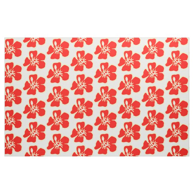 Tissu Fleurs d'hibiscus rouges Tropical Hawaiian Luau Pa (Fat Quarter)