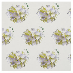 Tissu Fleurs d'hortensia à un coeur