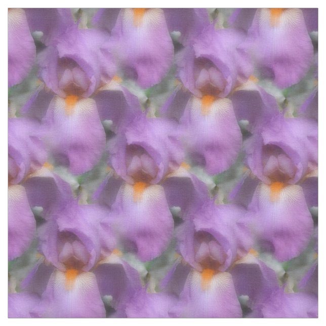 Tissu Fleurs d'Iris Pourpres Motif de la nature (Échantillon)