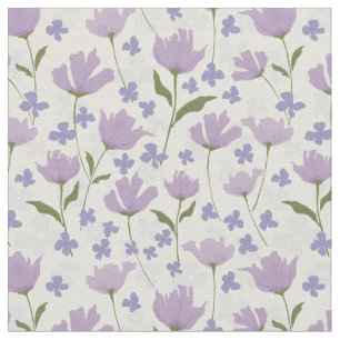 Tissu Fleurs d'ivoire mauve et crème poussiéreuses Impre
