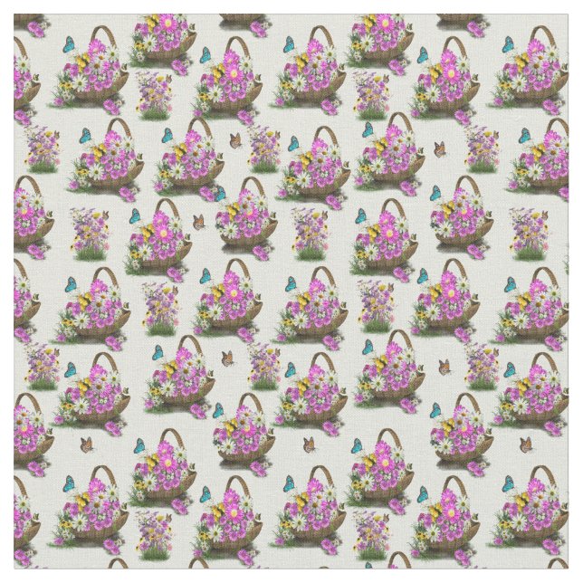 Tissu Fleurs du printemps mi-été (Fermer)