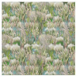 Tissu Fleurs et herbes écologiques sauvages au printemps