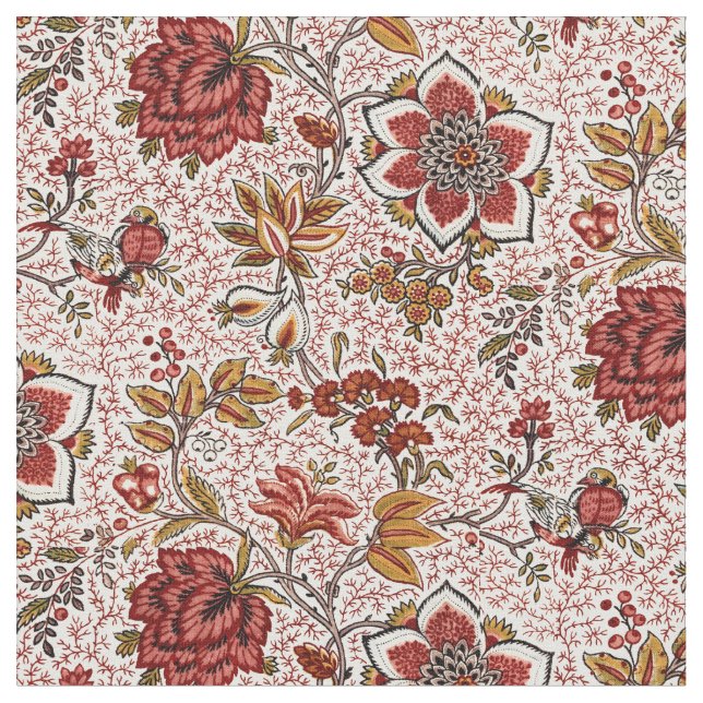 Tissu Fleurs et oiseaux Motif par Oberkampf & Cie (Fermer)