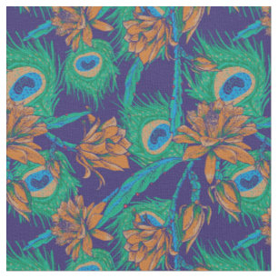 Tissu Fleurs et plumes