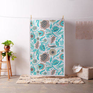 Tissu Fleurs exotiques colorées motif blanc arrière - pl