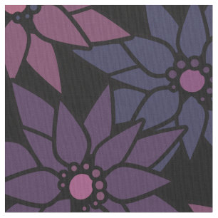 Tissu Fleurs florales Abstraites dessin motif romantique