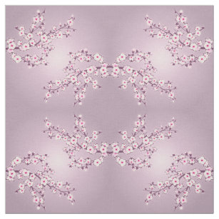 Tissu Fleurs florales de cerisier rose Motif géométrique