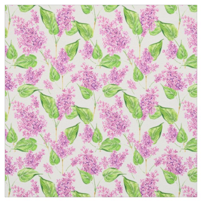 Tissu Fleurs lilas rose aquarelle (Échantillon)