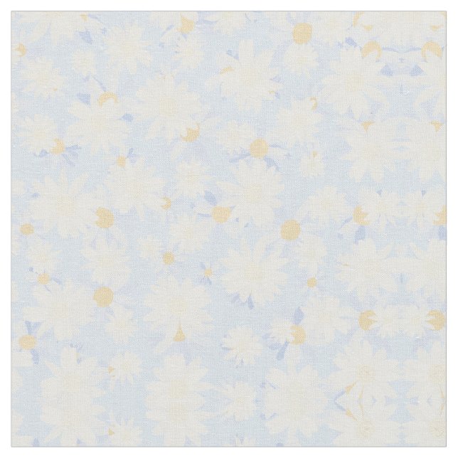 Tissu Fleurs marguerites Bleues Classiques (Fermer)