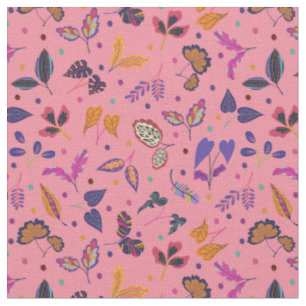 Tissu Fleurs Maximalistes sur Fond Rose
