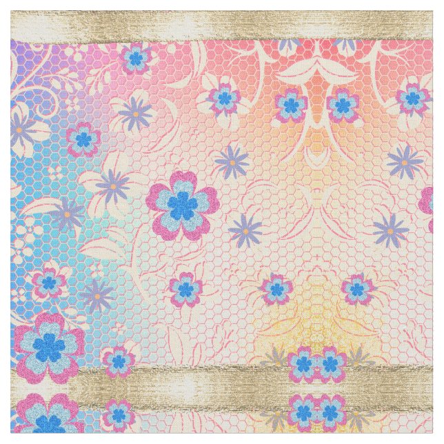 Tissu Fleurs roses (Fermer)