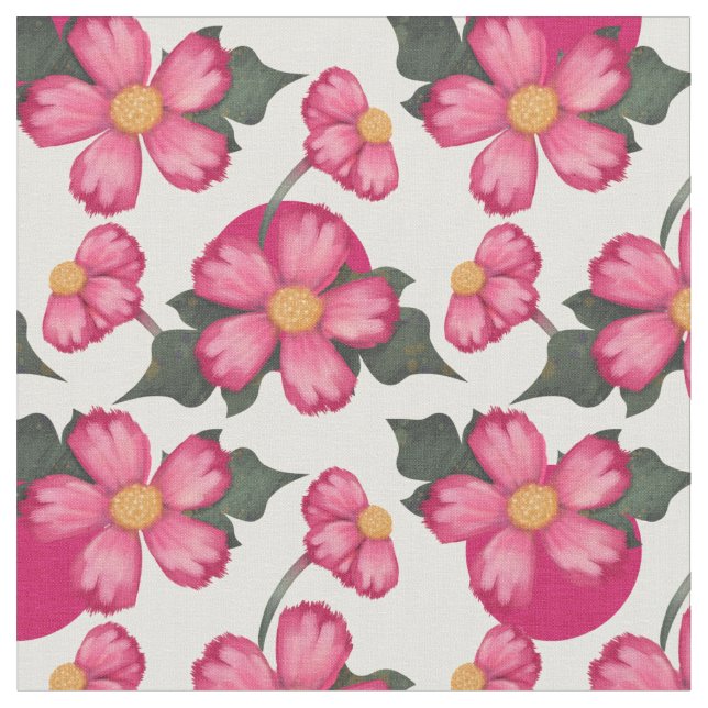 Tissu Fleurs roses Motif sans couture | Vous Customisez (Fermer)
