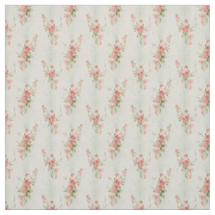 Tissu Fleurs roses romantiques avec sérénité Vintage