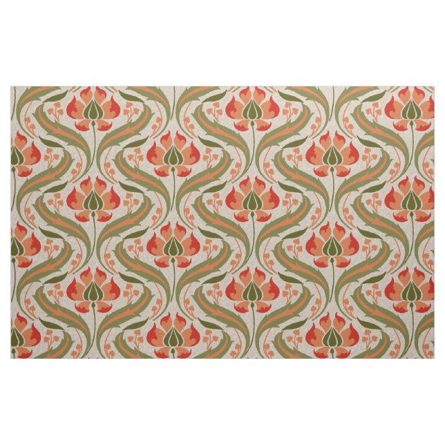 Tissu Fleurs sauvages Art Nouveau, Persimmon (Fat Quarter)