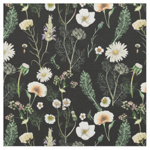Tissu Fleurs sauvages sur Dark