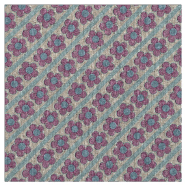 Tissu Fleurs texturées (rose/bleu) (Échantillon)