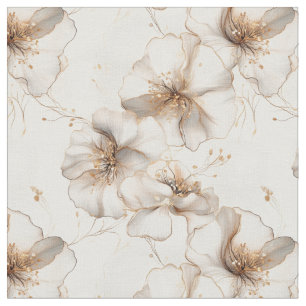 Tissu Fleurs toniques neutres