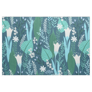 Tissu Fleurs tropicales et motif feuille