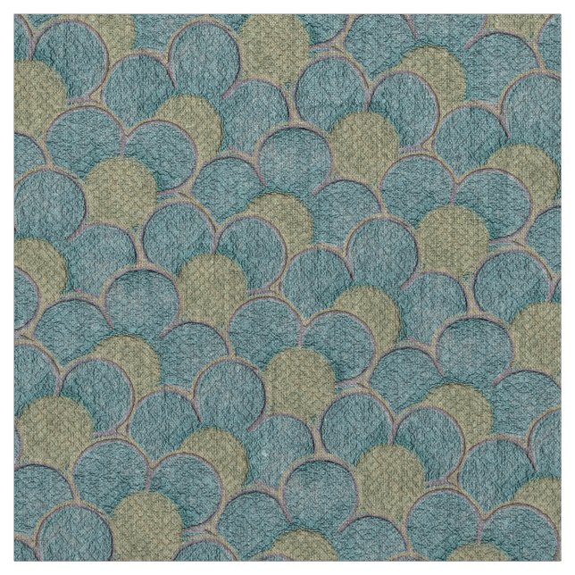 Tissu Fleurs turquoise et jaune grand format (Échantillon)