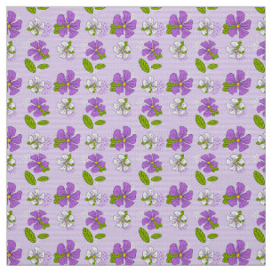 Tissu Fleurs violettes et blanches vibrantes