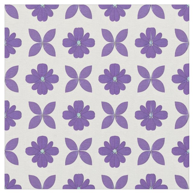 Tissu Fleurs violettes sur fond clair (Fermer)