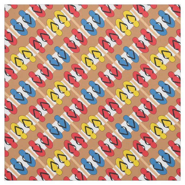 Tissu Flip Flops Couleurs primaires Bandes (Échantillon)