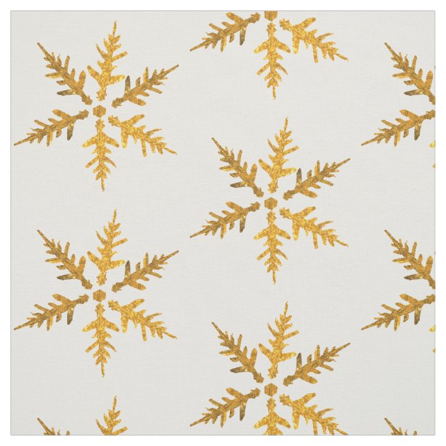 Tissu Flocons de neige d'or (Échantillon)