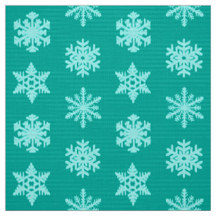 Tissu Flocons de neige Ikat - Turquoise et aigue-marine