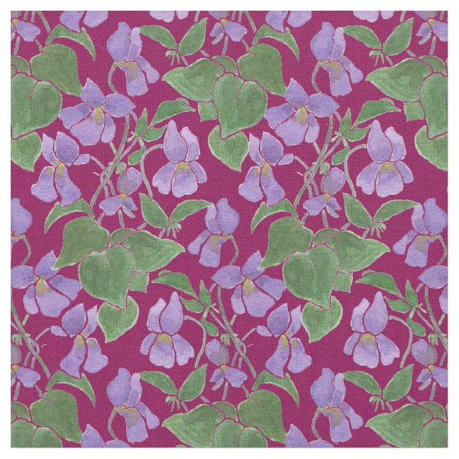 Tissu floral à motif répétitif de violettes sucrée (Fermer)